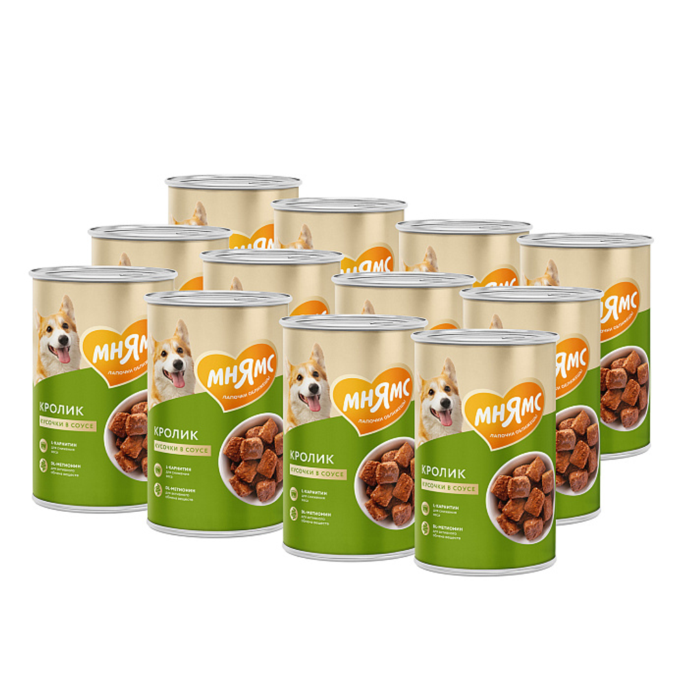 Влажный корм Мнямс На каждый день Кусочки в соусе с кроликом для собак «ФИТНЕС» 400 г