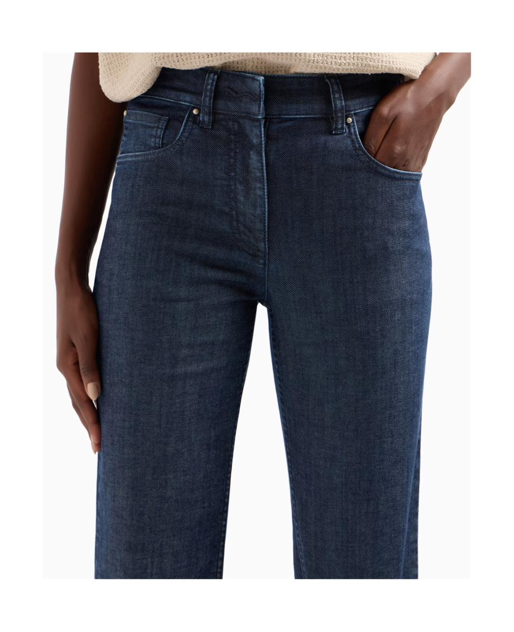 Расклешенные эластичные брюки с пятью карманами из коллекции Denim Giorgio Armani