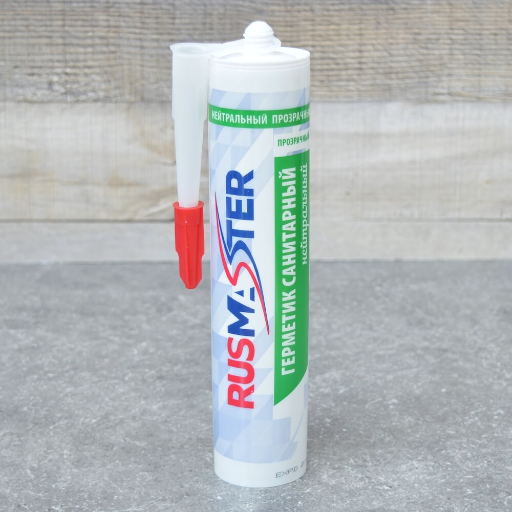 Герметик 300мл санитарный нейтральный "RUS-MASTER", прозрачный (302-011)