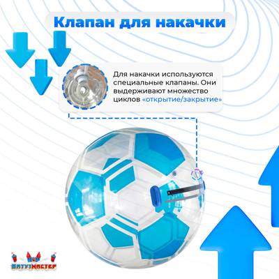 Аттракцион Водный шар "Футбольный мяч Голубой", ПВХ, 2 м