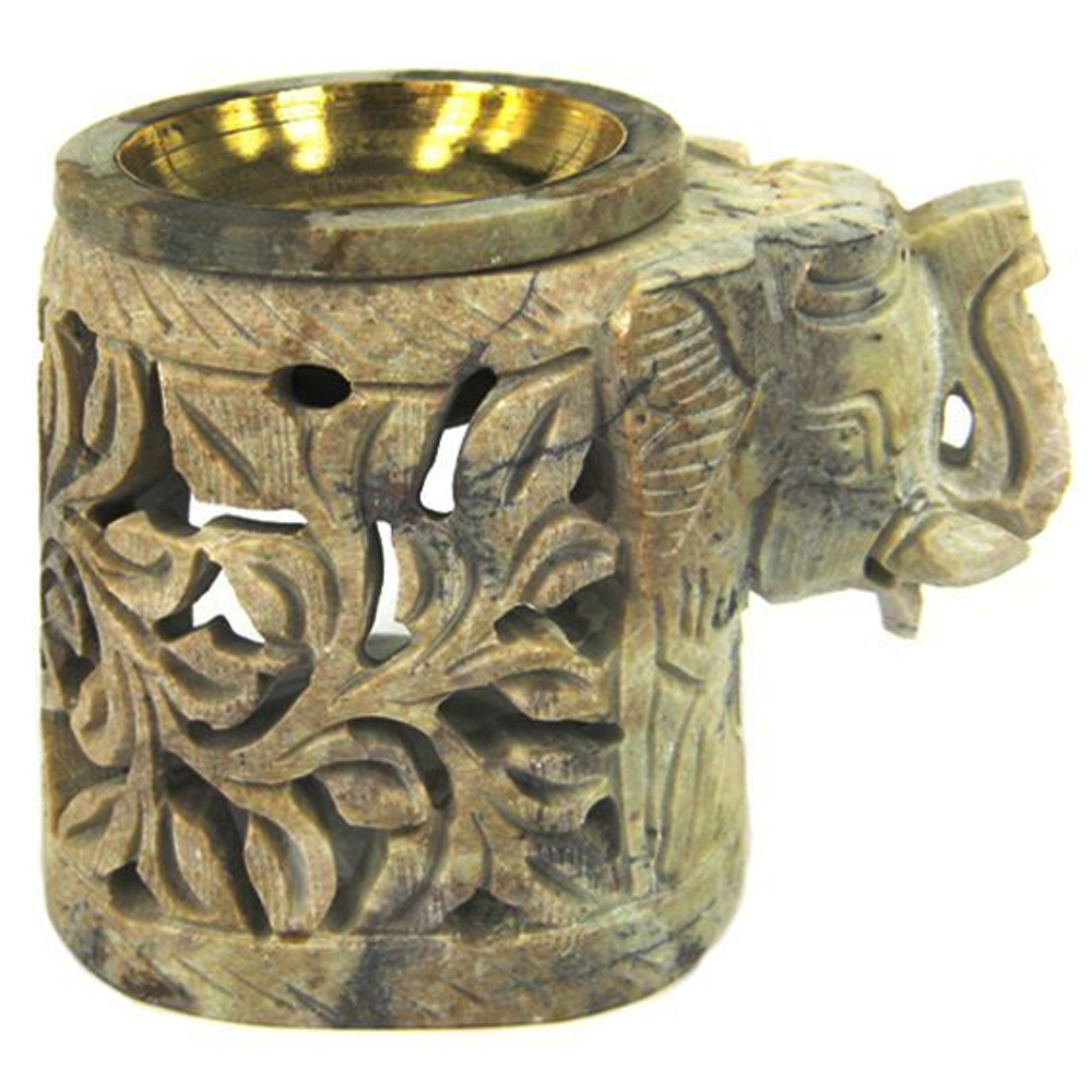 Аромалампа Elephant камень c бронзовой чашей, 8 см