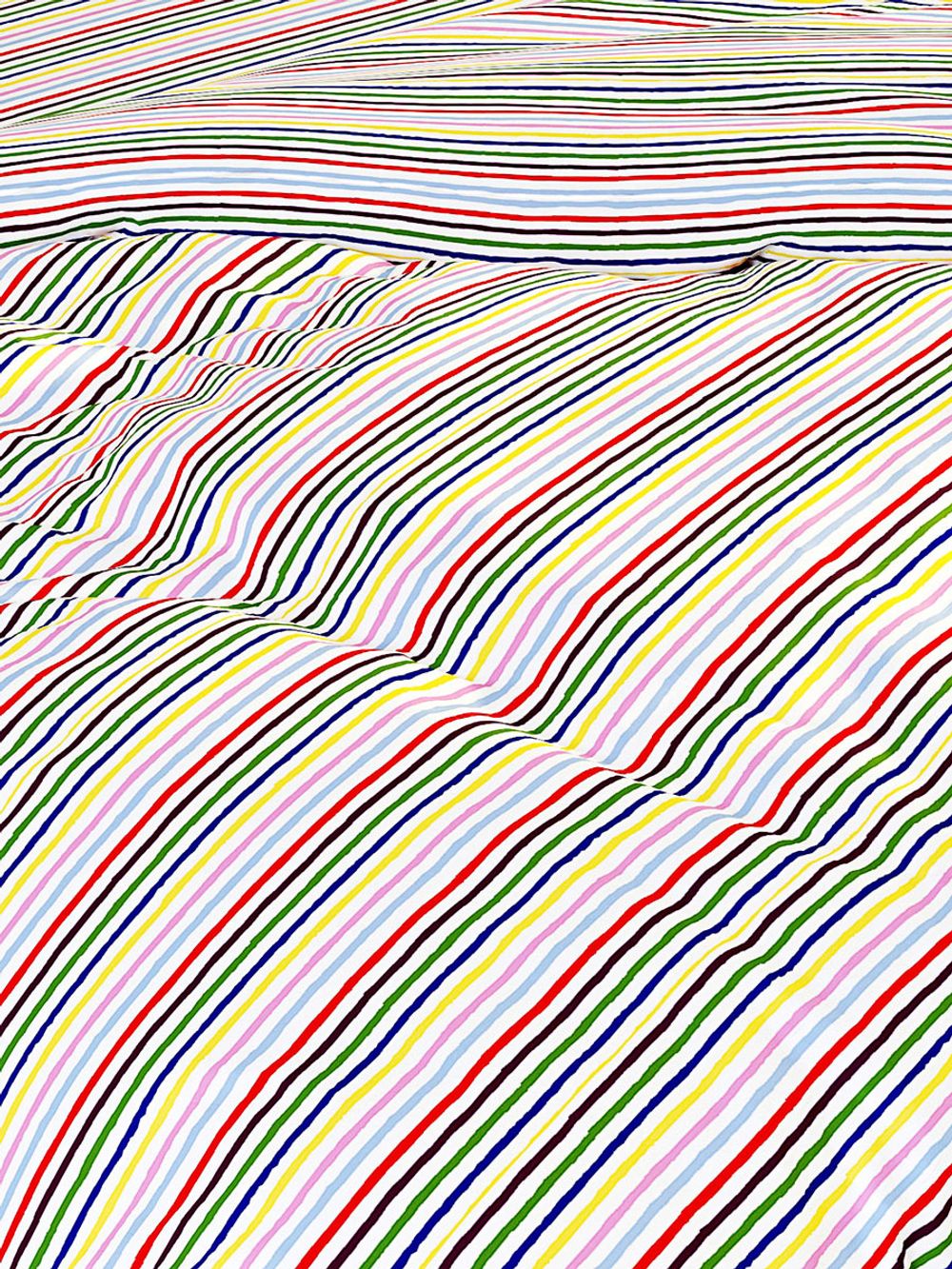 Постельное белье Сказка "Радужная полоска" 2-спальный   наволочки 50х70 2шт Простынь на резинке 160х200 см  Пододеяльник 175х215 см