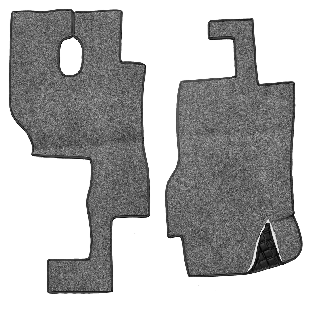 Ковры MERCEDES Actros MP3 (автомат) с шахтой (экокожа, черный, черный кант, желтая вышивка)