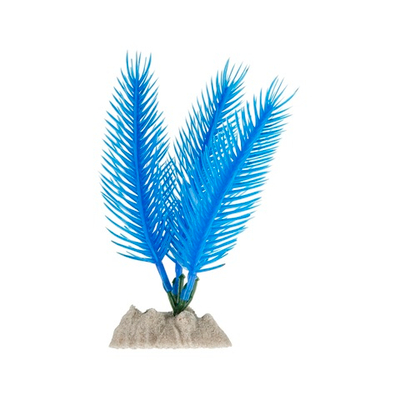 Растение пластиковое GLOFISH флуоресцентное синее 13см