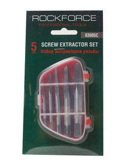 Набор экстракторов резьбы HSS 4241,6пр.(М3-М25), в пластиковом футляре RockForce##Rock FORCE RF-63005C(New)