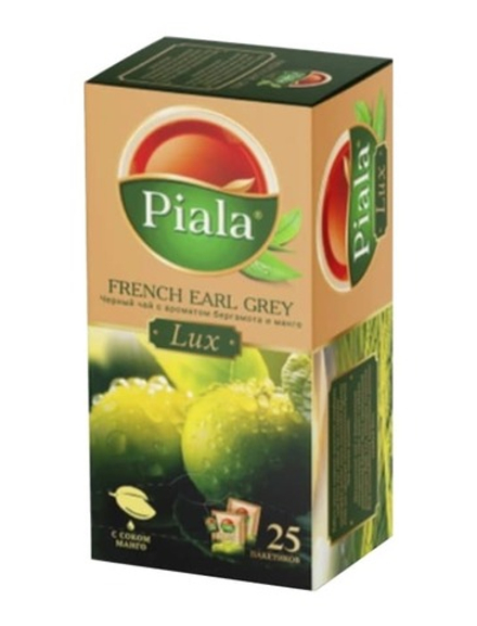 Чай черный "Piala Lux French Earl Grey" Бергамот и манго 25 пак. Казахстан