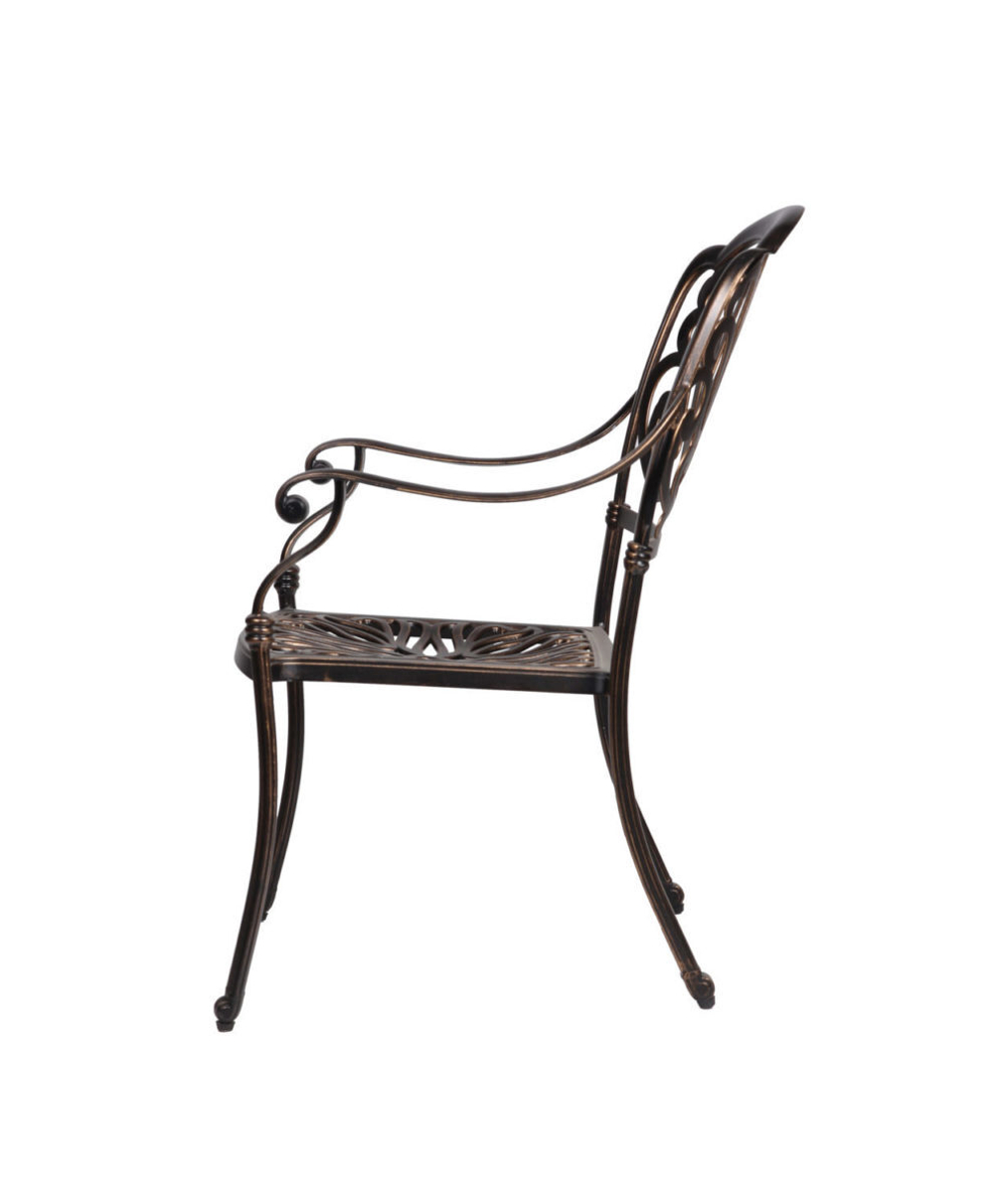 Обеденный комплект из литого алюминия стол Сандаловое дерево(118см) + 4 кресла Феникс