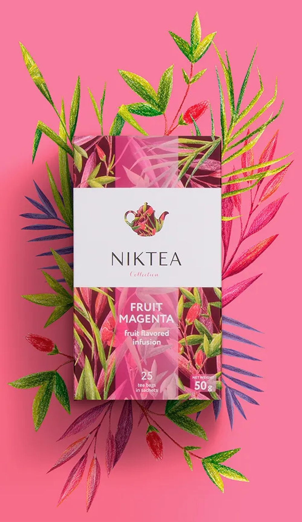 Niktea Fruit Magenta / Фрут Маджента, чай фруктовый в пакетиках, 25 шт.