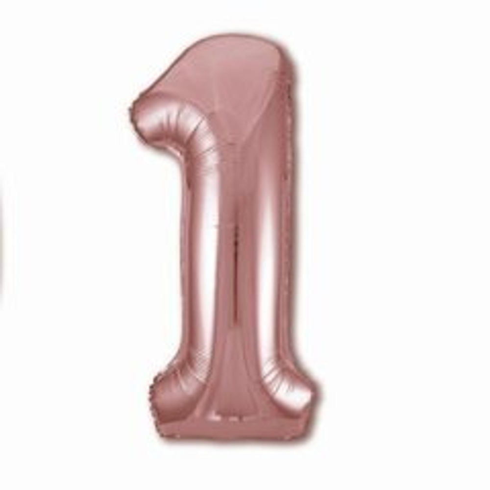 Р Цифра 1 Slim Розовое Золото (40''/102 см)