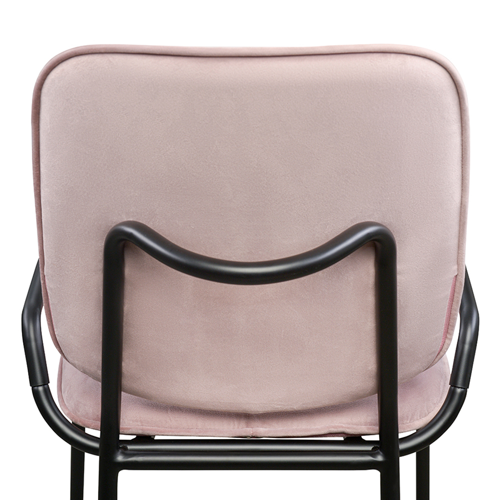 Стул LATITUDE Ror, Double Frame, велюр, черный/розовый