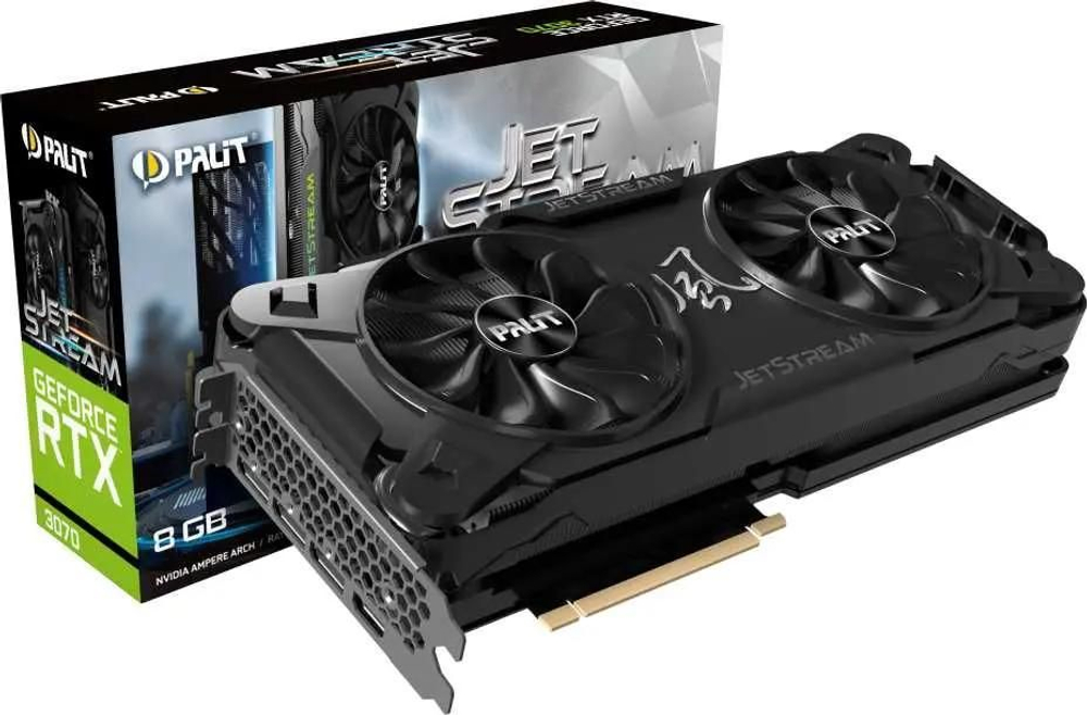 Видеокарта Palit NVIDIA  GeForce RTX 3070 PA-RTX3070 JETSTREAM 8G V1 LHR 8ГБ GDDR6, LHR,  Ret [ne63070019p2-1040j](восстановленный)