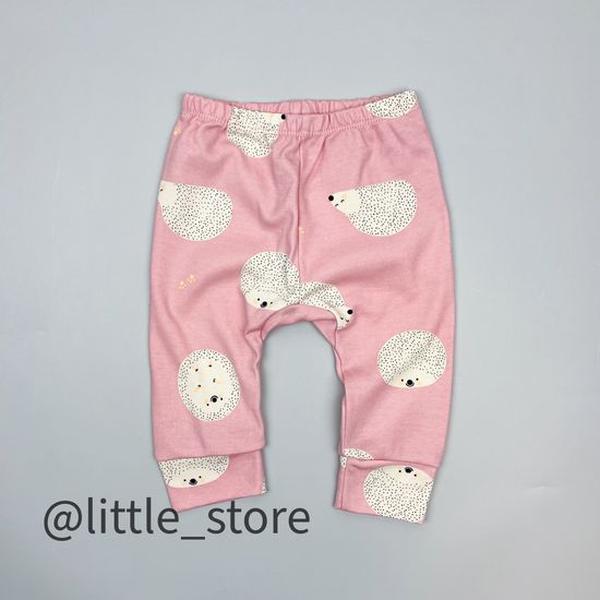 Штанишки хлопковые "Ежики" розовый жемчуг