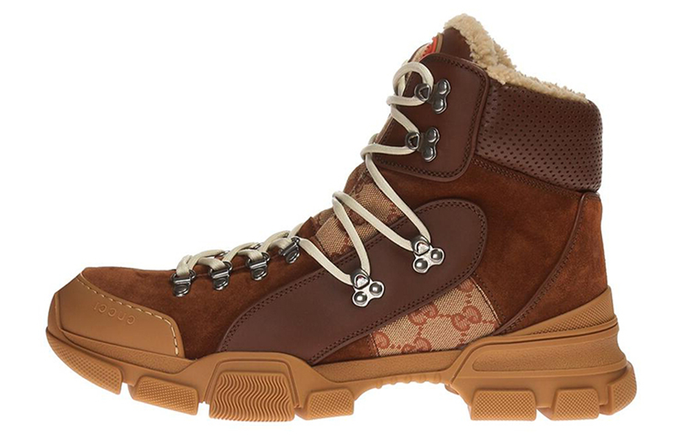 GUCCI Flashtrek High "Brown Shearling"