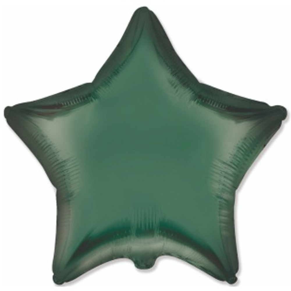 Ф 18'' Звезда Темно-зеленый Сатин