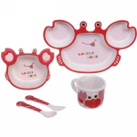 Набор детской посуды из бамбука 5 предметов «Крабик»