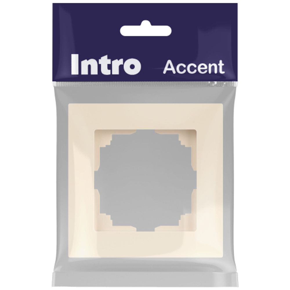 Рамка для розеток и выключателей Intro Accent 6-501-02 на 1 пост, СУ, слоновая кость | Intro