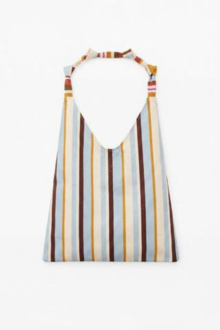 ZARA СУМКА-ШОПЕР ИЗ КАНВАСА В ПОЛОСКУ, РАЗНОЦВЕТНЫЙ