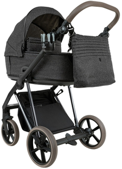 Детская коляска Roan Sol Vintage Luxury 2.0 2 в 1 PIX/55/D Pixel/Dark/Nickel/руч.Cappuccino