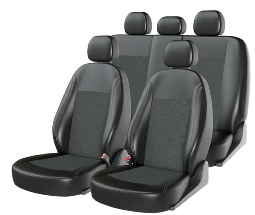 Чехлы на сидения CarFashion «ATOM ZAMSHA» 11223 - Замша -черный/черный/шов серый