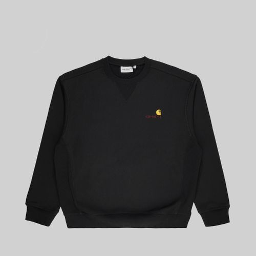 Толстовка мужская Carhartt WIP American Script Sweatshirt артикул:I025475_black - купить в магазине Дайс