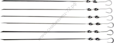 GRINDA Barbecue 450 мм, 6 шт., набор угловых шампуров (427755)