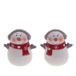 GAEM Набор: солонка и перечница "Снеговик меломан", L6,5 W5 H7,5 см
