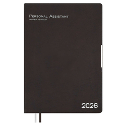 Ежедневник датированный 2026 ESCALADA, А4, 120 л., арт. 70206/ 10 ШЕВРЕТ ГЛОСС КОРИЧНЕВЫЙ (кожзам: 210х297 мм, мягкий переплёт, запаянный край, материал обложки: искусственная кожа "Шеврет глосс"; декор: тиснение фольгой, металлический шильд по краю