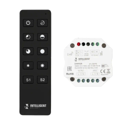 INTELLIGENT ARLIGHT Диммер SMART-SET-TRIAC-601-72-DIM-PD-IN Black (230V, 1x1.5A, ПДУ 10кн, 2.4G) (IARL, IP20 Пластик, 5 лет) 036190