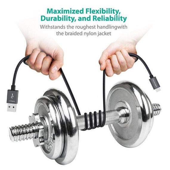 Кабель RAVpower (RP-TPC005) Carbon C Type-C to USB 1.8 м, черный