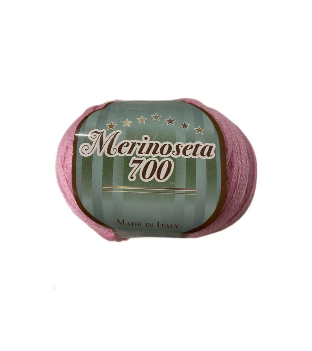 Пряжа Merinoseta (Италия.) 70% меринос 30% шелк 50г-700 м цв 838 розовый