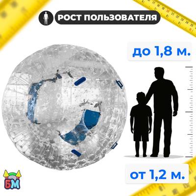 Зорб ТПУ "Капля", диаметр 2.8 м, с усиленными сиденьями