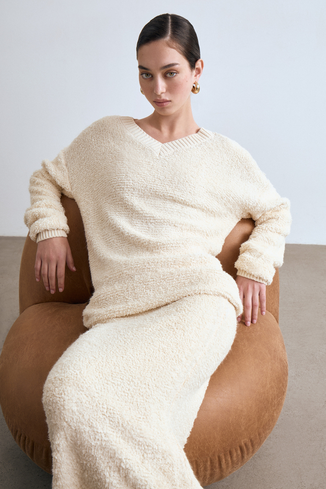 Джемпер вязаный махровый