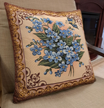 Декоративный гобеленовый чехол для интерьерной подушки Незабудки 47*47