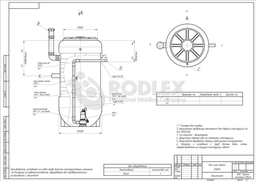 Готовая КНС на базе погружных насосов Джилекс (Россия) с одним насосом                                                                                        
 Родлекс Jeelex FK 200/10 - арт.552064