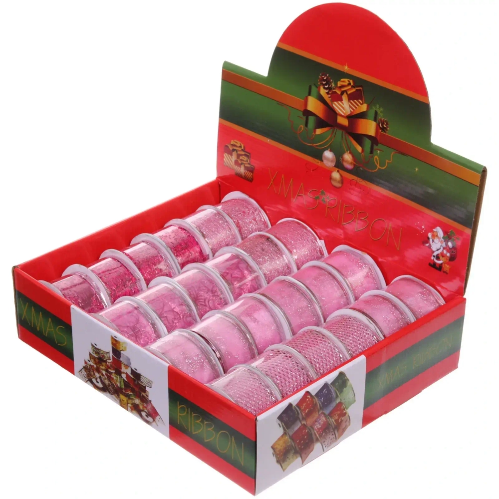 Лента для декорирования «Изящная» 4 см, 2,7 м, Розовый (микс дизайнов)