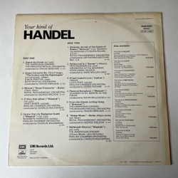 Винтажная виниловая пластинка LP Handel Гендель, Иегуди Менухин Yehudi Menuhin, The Ambrosian Singers Your Kind Of Handel (Англия 1975)