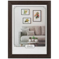 Фоторамка Image Art С22 МДФ универсальная 15х21 цвет венге вставка прозрачный пластик | Image Art