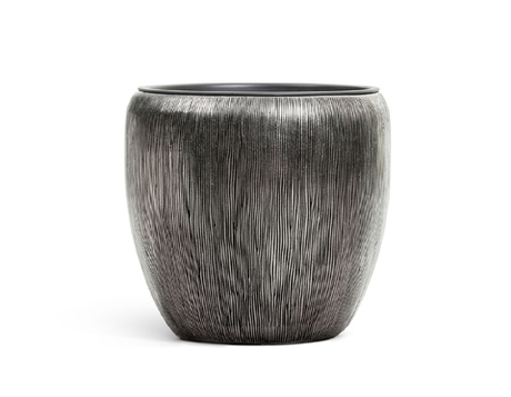 Кашпо TREEZ Effectory - серия Wow - Конус-Чаша - Стальное серебро