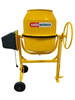 Бетономешалка строительная HARD WORKER СБП150П, бетоносмеситель электрический 550 Вт, с педалью, полиамидный венец