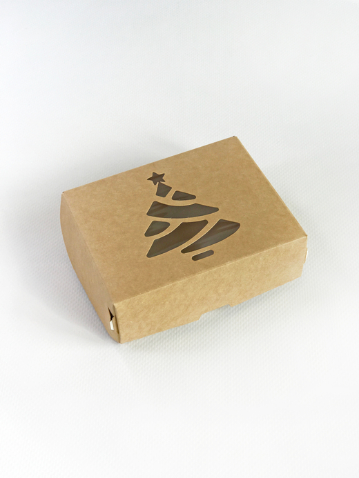 Коробка с окошком "Елка" 10 х 8 х 3,5 см