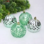 Набор шаров «Волшебные узоры « 8 см (в наборе 4 шт), Нежно-зеленый