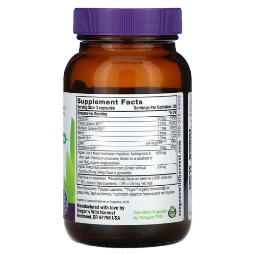 Oregon's Wild Harvest, Lion's Mane Plus, 60 веганских капсул