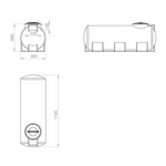 Ёмкость горизонтальная 500л длинная Политим 500 л. горизонтальный (1720x600x660см;синий) - арт.560711