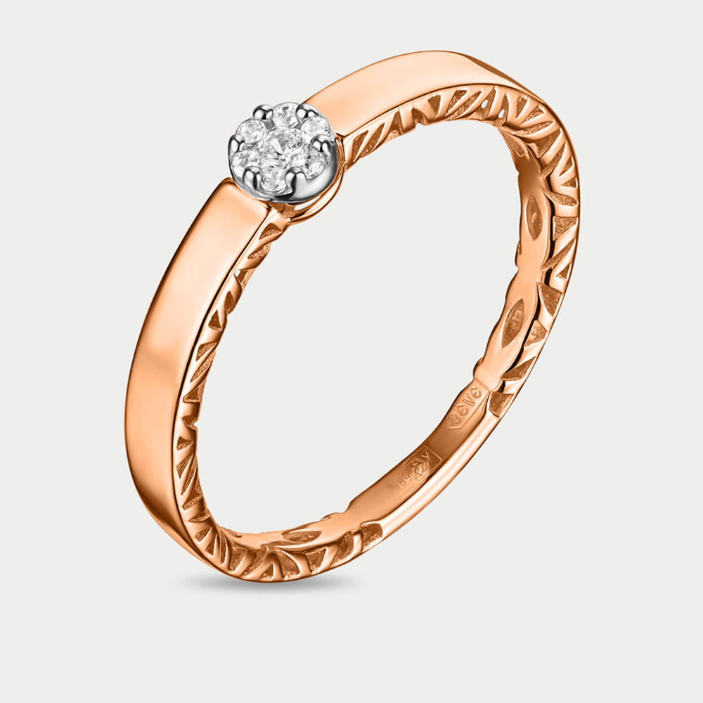 Кольцо для женщин из розового золота 585 пробы с фианитами (арт. 08-118500)