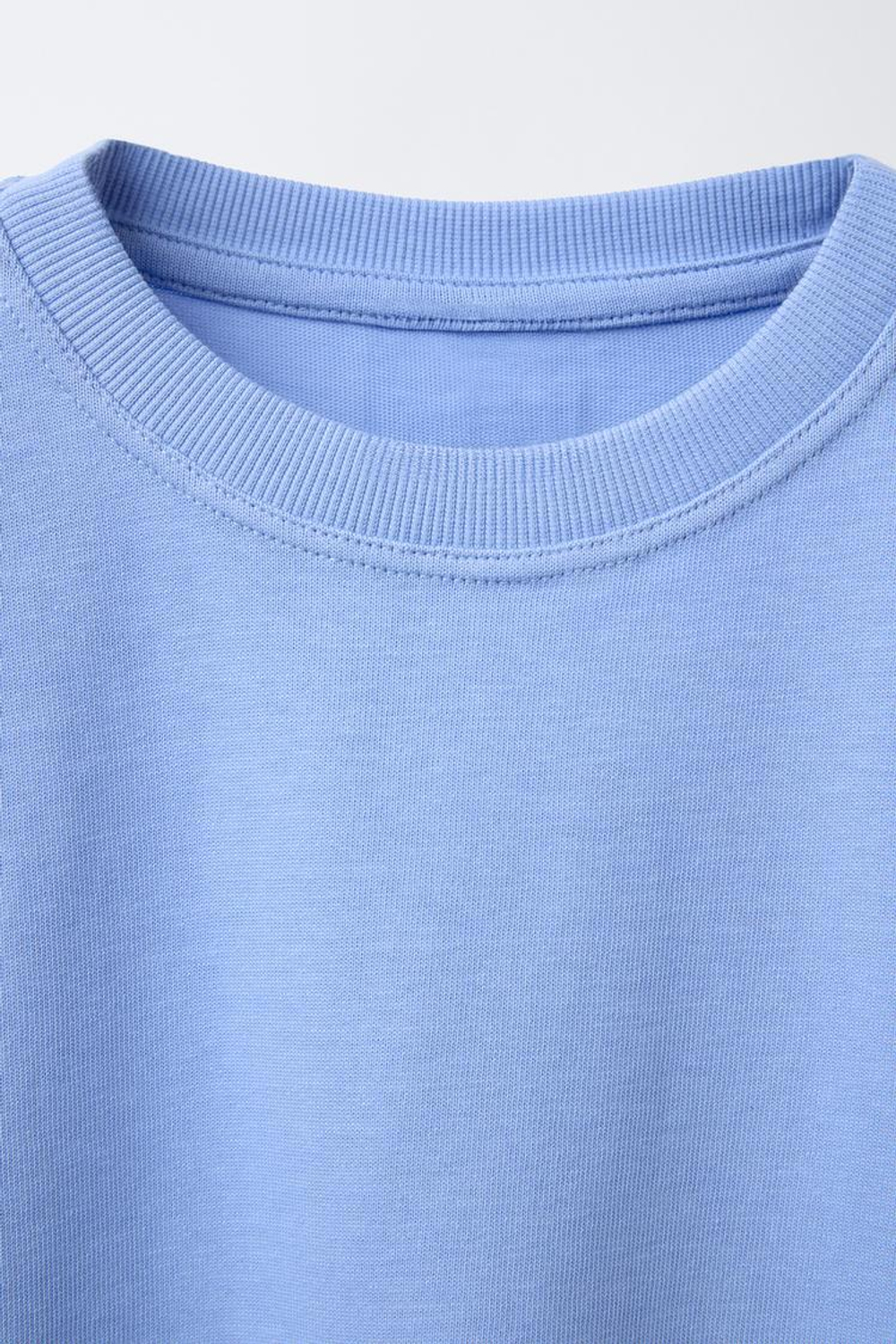 ZARA ОДНОТОННАЯ ФУТБОЛКА HEAVY WEIGHT, СИНИЙ