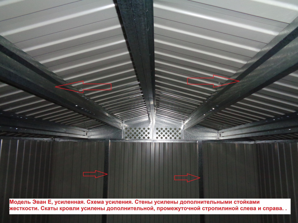 Металлический сарай GreenStorage Эван E серый