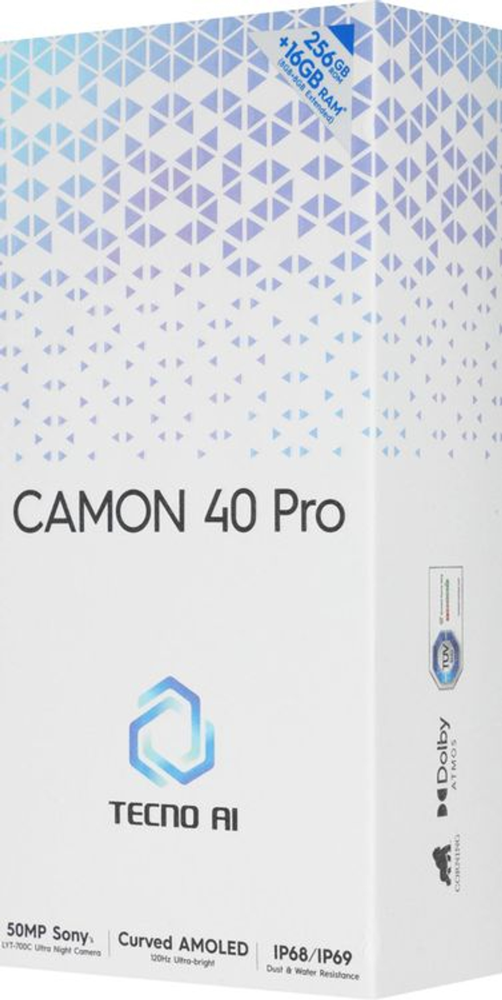 6.78" Смартфон TECNO Camon 40 Pro 8/256Gb,  NFC,  AMOLED,  120Гц,  5200мAч,  черный