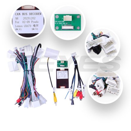 Комплект рамки с разъёмами 9" Lexus GX470, Prado 120 (климат на ШГУ) кнопки+отверстие снизу - Car-Smart 8001HF1