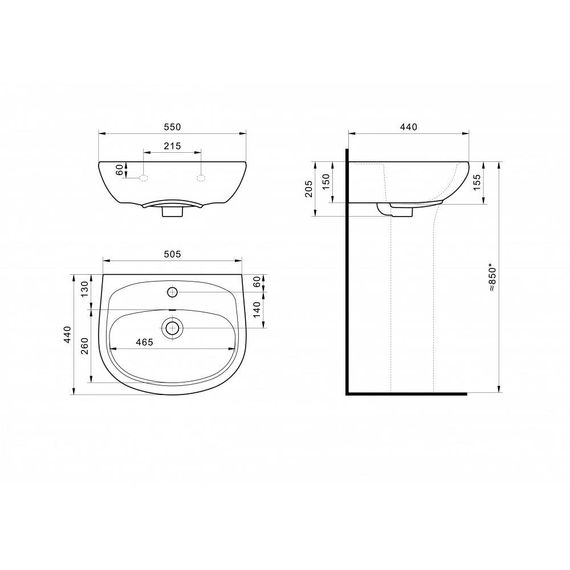 Умывальник SANTEK АНИМО 55см купить в Москве и Московской области по низкой цене с доставкой по России — (3) Умывальник SANTEK АНИМО 55см — (3)