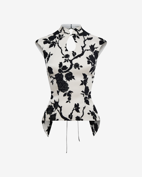 Топ из жакарда с завязками по спине